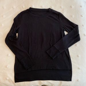 Alo high-low sweater, black, small.